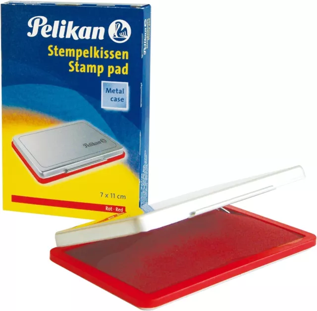 Pelikan 331025 Stempelkissen 2 getränkt 7x11cm rot für Büro Schule NEU OVP