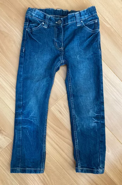 Girls Funky Diva blue distressed look twisted leg jeans adjustable age 5-6 years
