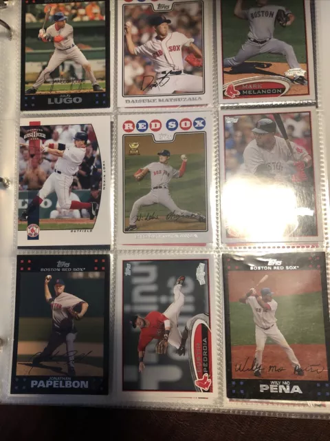 120+ Red Sox Yankees Braves White Sox Baseball Cards With Binder &Sleeves Hockey