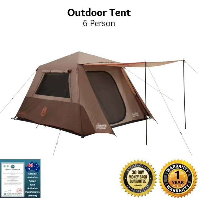 Coleman 6 Person Tent Outdoor Camping Hiking Shelter Silver Series Instant Up 2