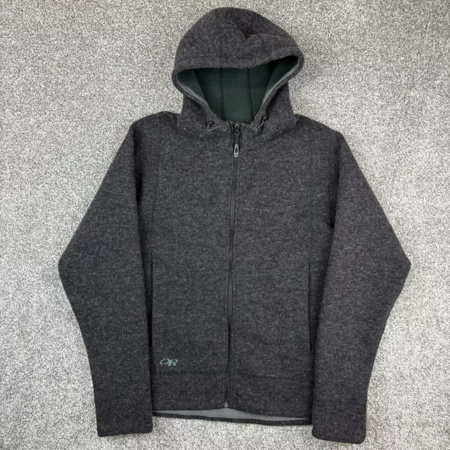 OUTDOOR RESEARCH JACKET Womens Large Gray Salida Hoody Hoodie Zip Wool Blend 39.95 PicClick
