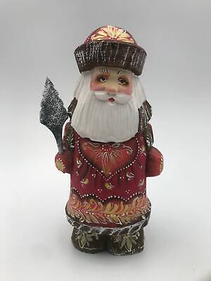 7"  Wooden Carved Santa   (Father Frost, Ded Moroz) Hand carved  Christmas