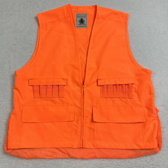 NorthWest Territory Hunting Vest Mens XL Blaze Orange 10 Shell Slots Pocket