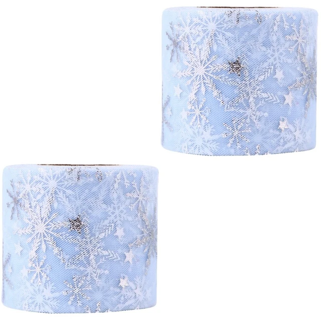 2 Sets Geschenk Verpackung Band Hochzeit Tüll Rollen Glitter Tüll Spool