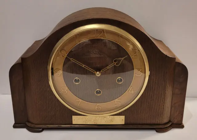 Vintage c1950’s “Smiths” Police Presentation Westminster Chiming Mantel Clock