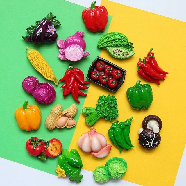 3D Simulation Fridge Magnet Vegetable Fruit Mushroom Decor Tomato Onion Stickers