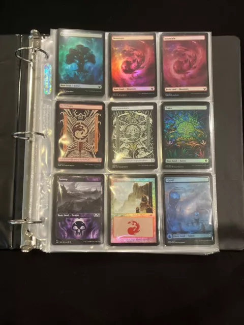MTG 249 Basic Land Lot - All Foil Or Full Art- Binder Included
