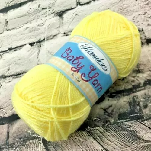 (NEW) Herrschners Baby Yarn Solids Yellow #0003 (3.5 oz) 100% Acrylic -Free Ship