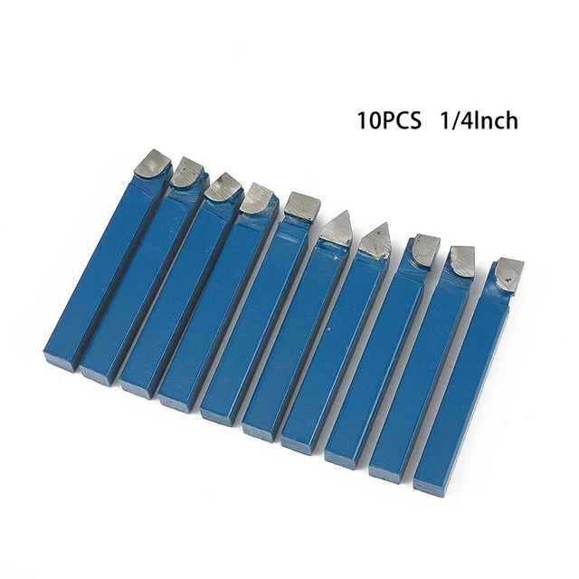 10* 1/4 New Carbide Tip Tipped Cutter Tool Bit Cutting Set For Metal Lathe Tool