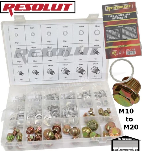 RESOLUT 534PC OIL Drain Sump Plug And Seal Ring, Washer Set M10 to M20 NEW 9194 £17.98 PicClick UK