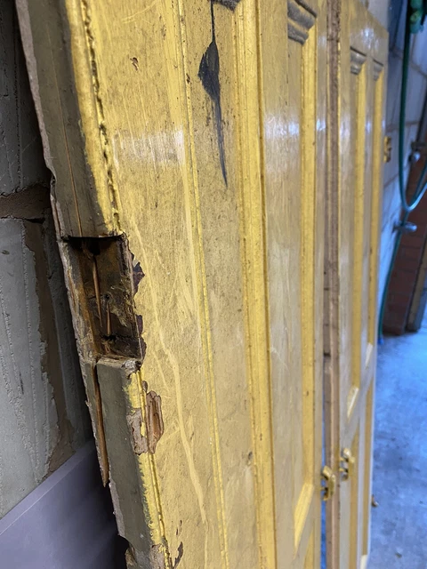 Victorian Reclaimed Cupboard Alcove 4 Panel / Panelled Doors x2 3