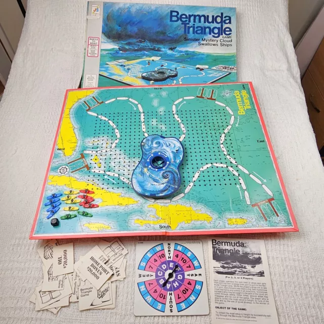 Vintage Bermuda Triangle Board Game Sinister Mystery Cloud Swallows Ships 1976 M 2