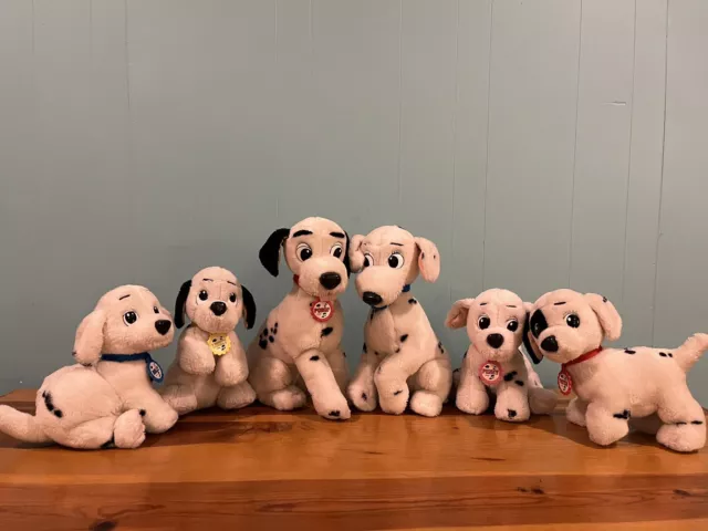 Vintage 1991 Mattel 101 Dalmatians Dog Plush Disney~Lot Of 6