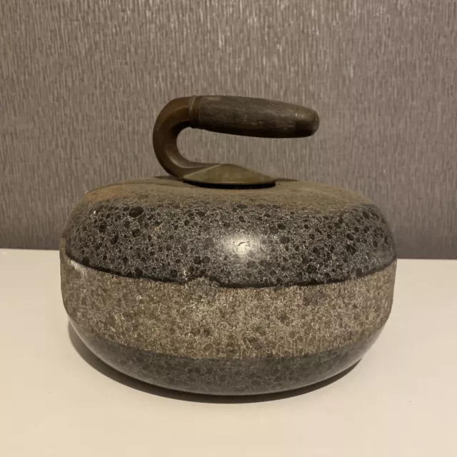 Antique  Old Vintage Scottish  Granite Curling Stone