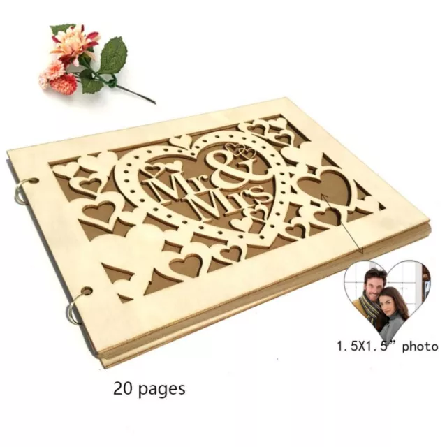 Wood Wedding Guest Book Natural Colour Guest Registration Book  Memorial