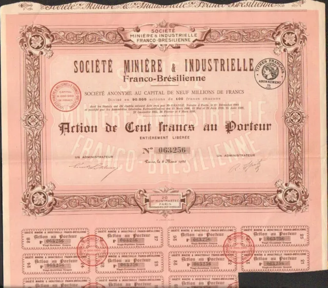 Société Minière & Industrielle FRANCO-BRÉSILIENNE (FRANCE BRÉSIL) (U)