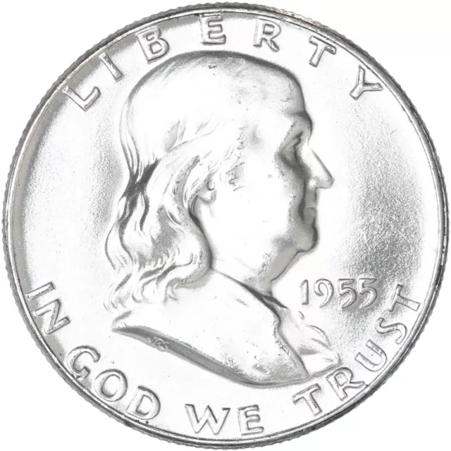 1955 (P) Franklin Half Dollar 90% Silver BU US Coin