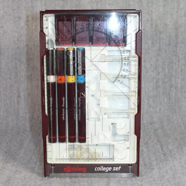 ROTRING Radiograph College Set Technical Drawing Pens Vintage 1980s German Used