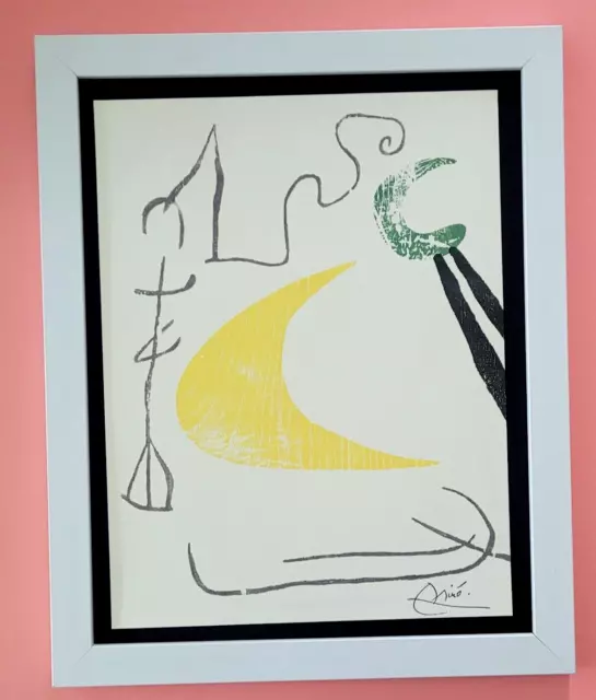 JOAN MIRO + 1971 BEAUTIFUL SIGNED PRINT MOUNTED AND FRAMED 11x14in + BUY NOW!!