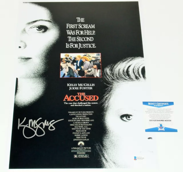 KELLY MCGILLIS SIGNED 'THE ACCUSED' 12x18 MOVIE POSTER ACTRESS BECKETT COA BAS