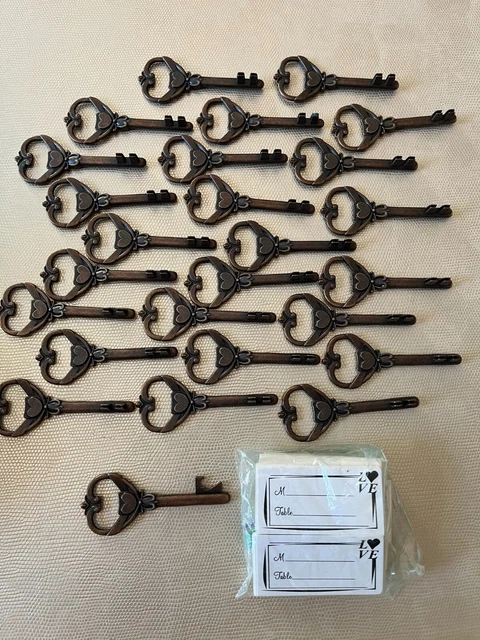 24 Key To My Heart Llave Victoriana Lugar de Boda Portafotos + 100 Tarjetas en Blanco