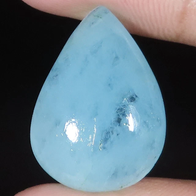 27.00 Cts 18x25x7 mm 100% Natural Santa Maria AQUAMARINE Pear Cabochon Gemstones