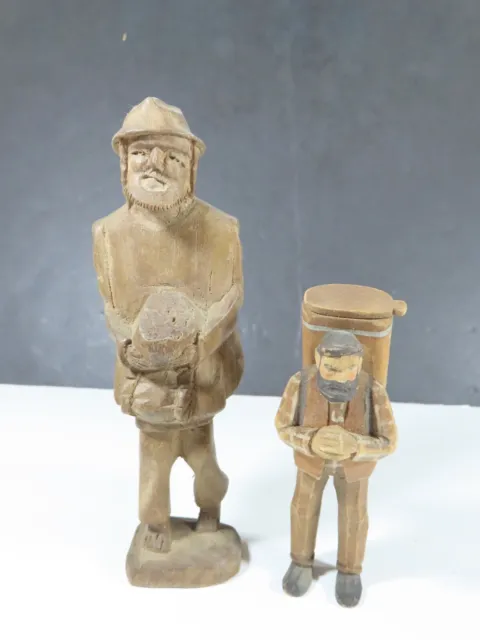 Vintage Hand Carved Wooden Mountain Men Figuines Figures Lot C2118