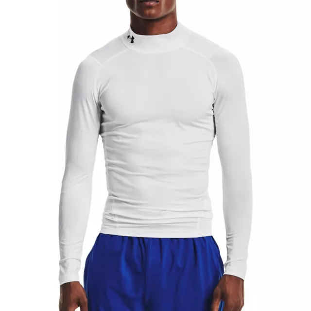 Under Armour HeatGear Mock Long Sleeve Mens Training Top - White