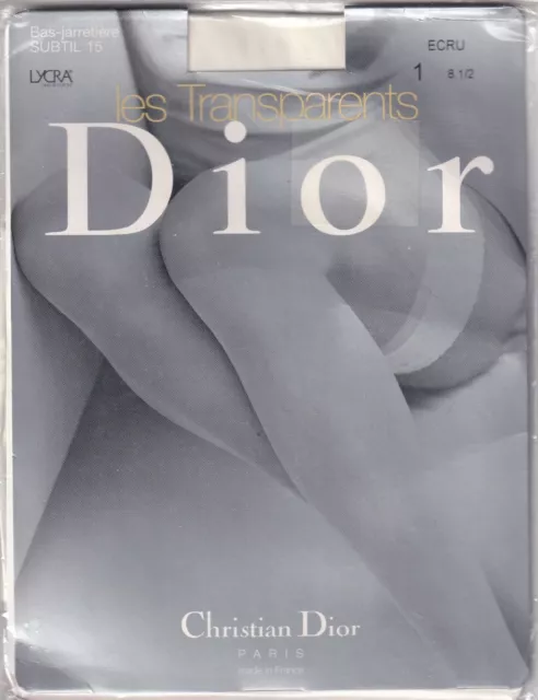 Bas jarretière DIOR SUBTIL 15 deniers coloris Écru. 3 tailles. Stay-ups.