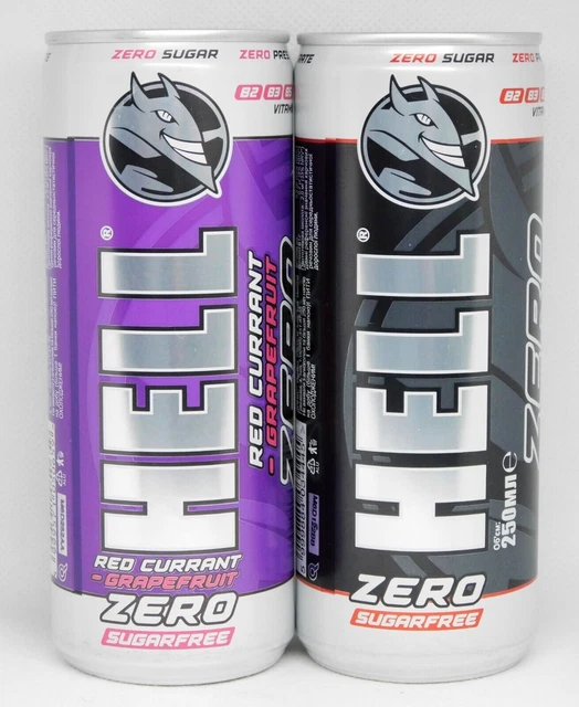 ENERGY DRINK HELL ZERO Sugarfree Set Empty Cans 250 ml. Ukraine 2023