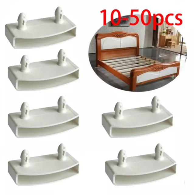 10-50PCS White Plastic Replacement Bed Slat Plastic Center/End Caps Holder