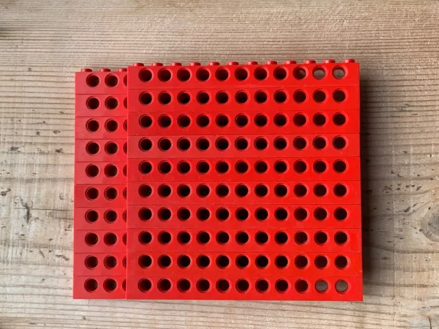 20x LEGO Red Technic 3895 Mattoncini 1x12 con Fori