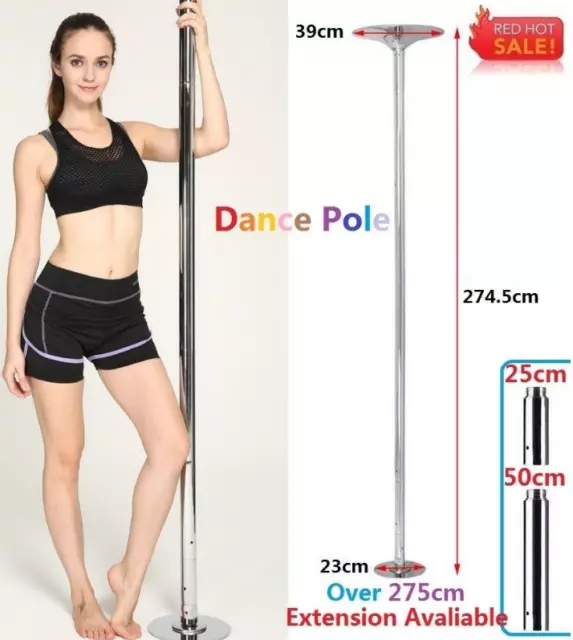 Dancing Pro Dance Pole 45mm Fitness Portable Static Stripper Spinning Exercise