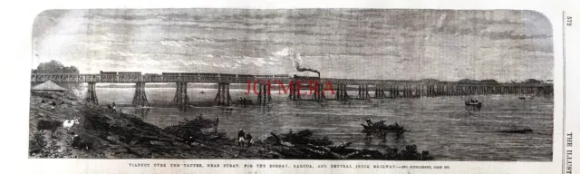 'Bombay Baroda & Central India Railway Viaduct over the Taptee' 1862 Print E11/B