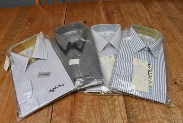 Camicie da uomo vintage retrò x4 in confezione originale - taglia 15" inclusa Asda
