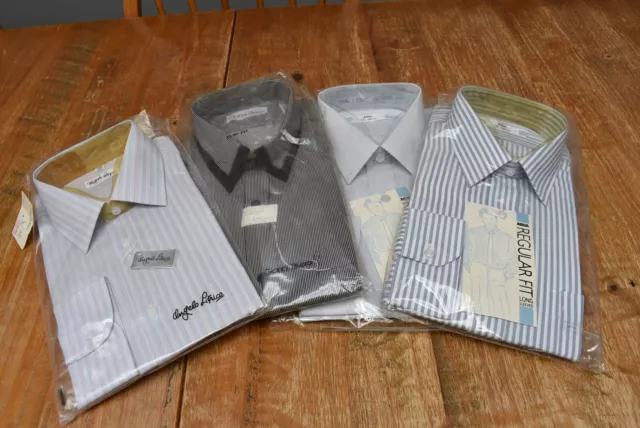 Camicie da uomo vintage retrò x4 in confezione originale - taglia 15" inclusa Asda