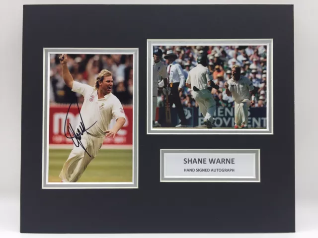 RARE Shane Warne Australia Cricket Signed Photo Display + COA AUTOGRAPH ASHES