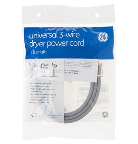 General WX09X10002 3 Wire 30amp Dryer Cord 4-Feet