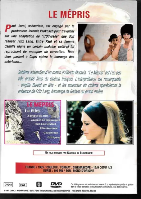 Dvd Zone 2--Le Mepris--Bardot/Godard/Piccoli/Lang 2