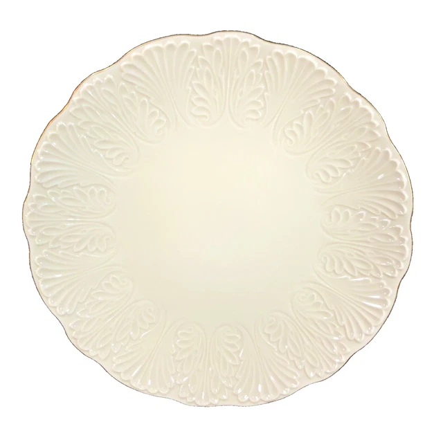 VTG Lenox Cake Plate Serving Platter Georgian Christmas Holiday Gold Trim 12.75