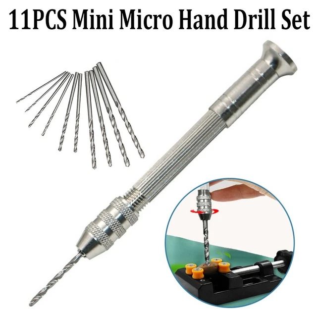 Hand Drill Chuck Hand Drill Tool Micro Mini Tool With 10pcs Drill 0.8~3mm Craft