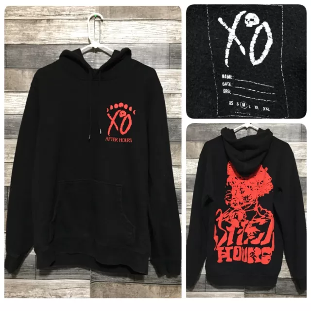 XO After Hours The Weeknd Merch Pullover Hoodie Men’s Size Medium Black (Read)