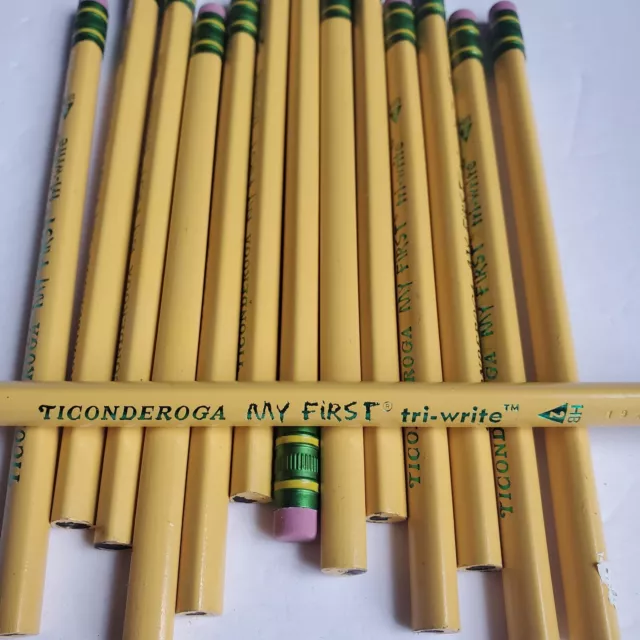 Ticonderoga My First Tri-write Wood Encased Pencils Set Of 14 HB2 w Erasers