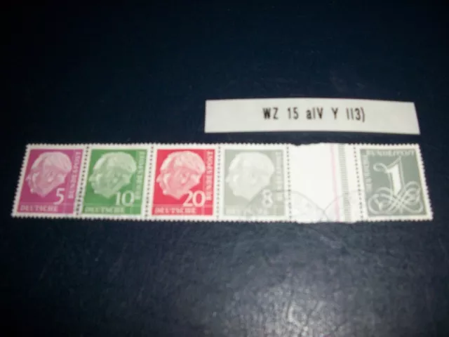 Briefmarken Deutschland Bund Heuss Zusammendruck aus MH-Bogen WZ 15 alV Y ll3)