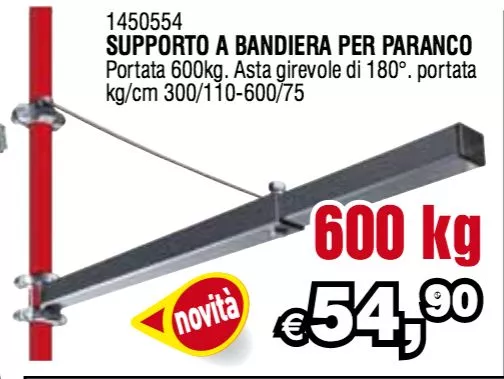 BRACCIO PER PARANCO Bandiera Girevole cm110 Argano Verricello Montacarichi  valex EUR 48,00 - PicClick IT