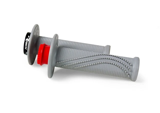 Maniglie Moto Lock-On Grigio Racetech R20+3 Adattatore Gas Rotabile