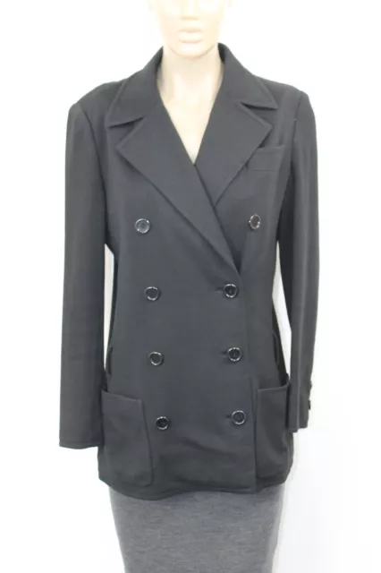 Vintage YVES SAINT LAURENT Rive Gauche Black Wool Jacket Blazer FR 42 *No Belt