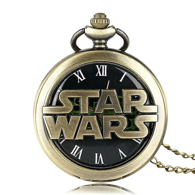 Star Wars Anhänger Bronze Uhr Halskette Mandalorianisch Yoda Darh Vader Obi-Wan Kenobi
