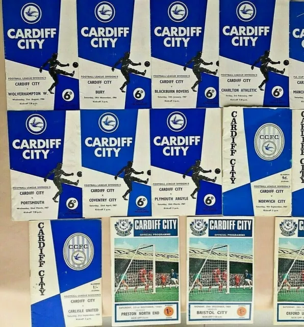 CARDIFF CITY HOME FOOTBALL PROGRAMMES 1966 to 1970 ~ YOU CHOOSE WHICH YOU WANT