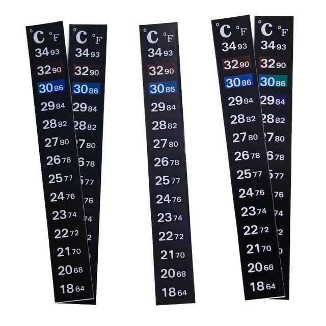Stick On Digital Thermometer Adhesive Aquarium Fish Tank Window Water Strip  *Uk